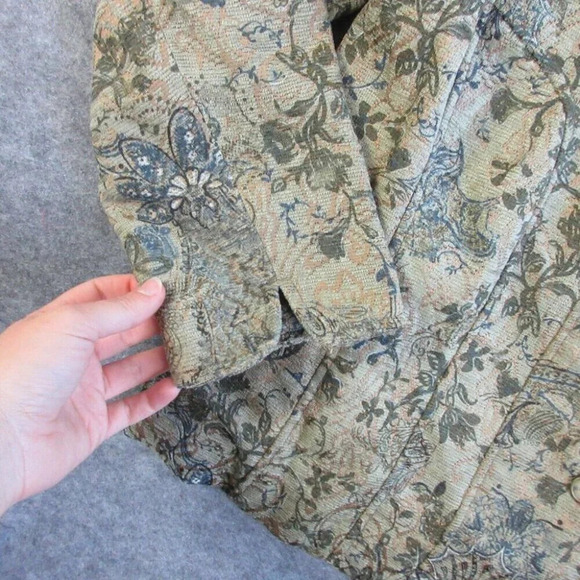 Coldwater Creek Womens Blazer Jacket W 18 Beige Chenille Tapestry Office  568 - Picture 3 of 13